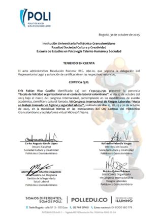 Ponencia Magistral VII Congreso Internacional de Riesgos Laborales “Hacia un trabajo innovador en higiene y seguridad laboral