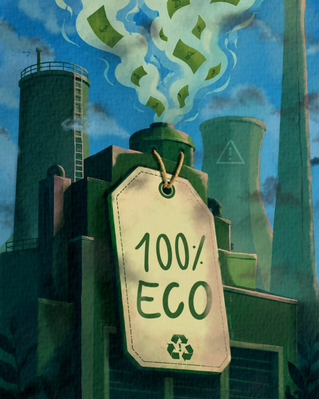 Ilustración sobre greenwashing