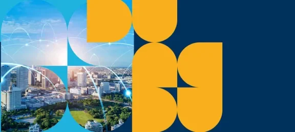 Concepto de comunicación de redes en la ciudad